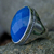 Quartz cocktail ring, 'Sparkling Halo' - Artisan Crafted Blue Quartz and CZ Silver Cocktail Ring (image 2c) thumbail