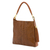 Leather shoulder bag, 'Caramel Elegance' - Brazilian Handcrafted Brown Leather Shoulder Bag