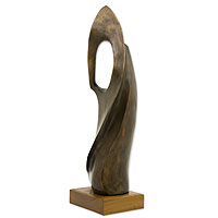 Bronze sculpture, 'Sugar Loaf Hill' - Large Abstract Sugar Loaf Hill Bronze Sculpture with Stand