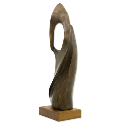 Large Abstract Sugar Loaf Hill Bronze Sculpture with Stand