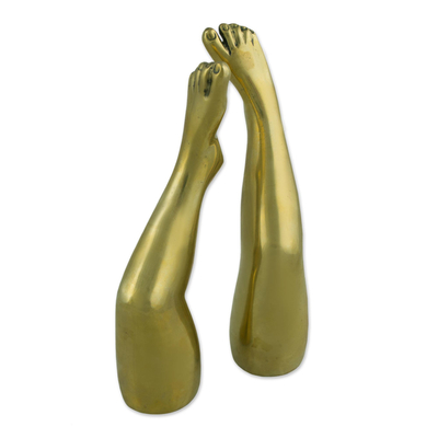 Bronzeskulpturen, (Paar) - Paar signierte Beinskulpturen aus Bronze aus Brasilien