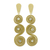 Gold plated golden grass dangle earrings, 'Sparkle and Swirl' - Gold Plated Brazilian Golden Grass and Rhinestone Earrings (image 2a) thumbail