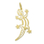 colgante de oro - Colgante de lagarto de oro hecho a mano artesanalmente de Brasil