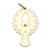 Diamond pendant, 'Golden Angel Raphael' (1.2 inches) - Gold and Diamond Artisan Crafted Angel Pendant from Brazil
