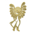 18k gold and diamond pendant, 'Michael the Archangel' - Brazil Artisan Crafted Gold Pendant with a Diamond