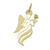 Diamond pendant, 'Archangel Gabriel' - Gold Artisan Crafted Brazil Angel Pendant with a Diamond (image 2a) thumbail