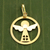 Diamond pendant, 'Angel of Good Fortune' - Handcrafted Lucky Angel Diamond Chip 18k Gold Pendant thumbail