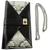Leather clutch handbag, 'Black Cobra Envelope' - Grey and Black Leather Clutch Handbag with a Cobra Texture