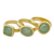 Gold plated agate stacking rings, 'Aqua Light' (set of 3) - 3 Hand Crafted Gold Plated Brazilian Aqua Agate Rings (Set) (image 2a) thumbail