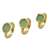 Gold plated agate stacking rings, 'Aqua Light' (set of 3) - 3 Hand Crafted Gold Plated Brazilian Aqua Agate Rings (Set) (image 2b) thumbail