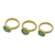 Gold plated agate stacking rings, 'Aqua Light' (set of 3) - 3 Hand Crafted Gold Plated Brazilian Aqua Agate Rings (Set) (image 2c) thumbail