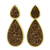 Brazilian drusy agate drop earrings, 'Sparkling Raindrops' - Brass Earrings Plated in 18k Gold with Brazilian Drusy Agate