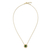 Gold plated agate pendant necklace, 'Tijuca Forest' - Brazil Handcrafted Gold Plated Green Agate Necklace with CZ