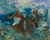 'Polo at Gavea' - Original Signed Brazilian Painting of Polo Players