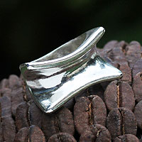 Sterling silver cocktail ring, 'Ultra Style' - Sterling Silver Ring from Modern Brazilian Jewelry