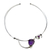 Cultured peals and amethyst choker, 'Beautiful Mystique' - Modern Brazilian 925 Silver Choker with Pearls and Amethyst (image 2a) thumbail