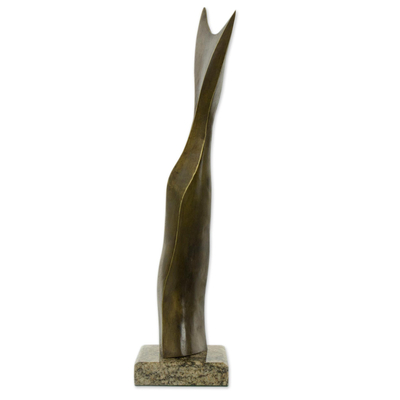 Escultura de bronce, 'Mermaid's Dive' - Escultura de bronce de cola de sirena sobre base de granito