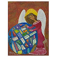 'Angel of Compassion' - Signed Naif Angel Limited Edition Ecology Painting