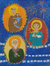 „Folklore und Glaube“. - Brasilianisches Naif-Gemälde von drei katholischen Heiligen