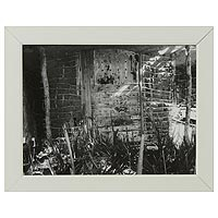 Original Framed Black and White Brazilian Photograph,'Driftwood House'