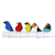 Wood ornaments, 'Garden Birds' (set of 5) - Set of 5 Brazilian Bird Ornaments for Display