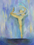Energie'. - Signiertes brasilianisches expressionistisches Tanzgemälde in Blau