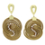 Gold accented golden grass dangle earrings, 'Intertwined Circles' - Artisan Crafted Rhinestone and Golden Grass Dangle Earrings (image 2a) thumbail