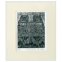'The Hunchback of Notre Dame' - Black and White Xilogravure Print of Notre Dame