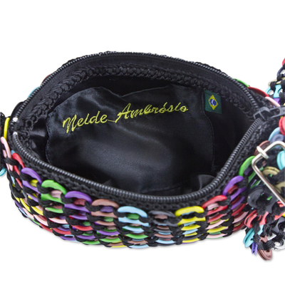 Recycled pop-top shoulder bag, 'Rainbow Bright' - Handmade Recycled Pop-Top Shoulder Bag from Brazil