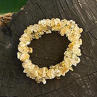 Citrine stretch bracelets, 'Light Butterscotch' (set of 3)