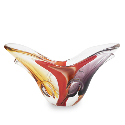 Handgeblasene Kunstglasvase - Von Murano inspirierte mundgeblasene Kunstglasvase aus Brasilien