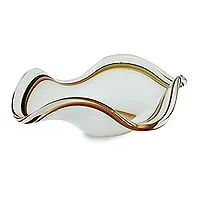 Handblown art glass centerpiece, 'Radiant Waves' - Hand Blown Art Glass Centerpiece with Spiral Motif