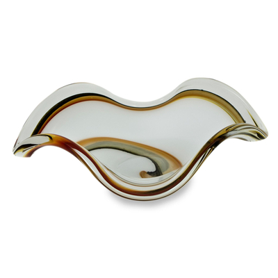 Tafelaufsatz aus mundgeblasenem Kunstglas, 'Radiant Waves' (Strahlende Wellen) - Tafelaufsatz aus mundgeblasenem Kunstglas mit Spiralmotiv