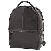 Leather backpack, 'Coffee Journey' - Artisan Crafted Dark Brown Leather Backpack from Brazil