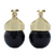 Gold plated onyx drop earrings, 'Black Acorn' - Brazilian Black Onyx Drop Earrings Bathed in 18k Gold (image 2a) thumbail