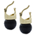 Gold plated onyx drop earrings, 'Black Acorn' - Brazilian Black Onyx Drop Earrings Bathed in 18k Gold (image 2c) thumbail