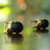 Gold plated onyx drop earrings, 'Black Acorn' - Brazilian Black Onyx Drop Earrings Bathed in 18k Gold (image 2e) thumbail