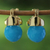 Gold plated agate drop earrings, 'Blue Acorn' - 18k Gold Plated Drop Earrings with Blue Agate from Brazil thumbail