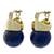 Pendientes colgantes de cuarzo bañados en oro - Aretes Colgantes de Cuarzo Azul Oscuro y Baño de Oro 18k