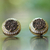 Brazilian drusy agate button earrings, 'Bronze Beauty' - Handcrafted Gold Plated Bronze Tone Brazilian Drusy Earrings thumbail