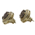 Brazilian drusy agate button earrings, 'Bronze Beauty' - Handcrafted Gold Plated Bronze Tone Brazilian Drusy Earrings (image 2b) thumbail