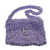 bolsa de hombro Soda pop-top - Bolso de hombro hecho a mano en púrpura brillante con tapas de gaseosas