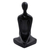Sculpture, 'Meditation' (10.5 inch) - Signed Black Resin Brazilian Yoga Sculpture (10.5 Inch) thumbail