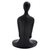 Sculpture, 'Meditation' (10.5 inch) - Signed Black Resin Brazilian Yoga Sculpture (10.5 Inch) (image 2d) thumbail