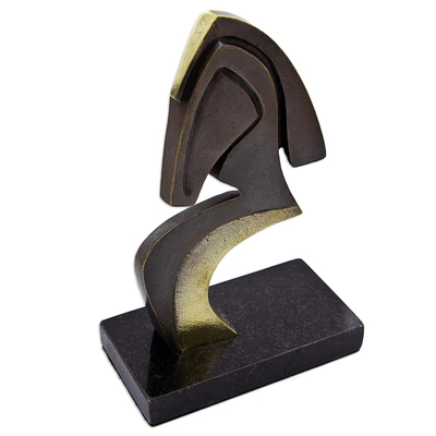 Bronze sculpture, 'Abstract Horse' - Signed Abstract Horse Sculpture in Bronze from Brazil