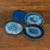 Agate coasters, 'Freckles' (set of 4) - Natural Blue Agate Coasters (Set of 4) from Brazil