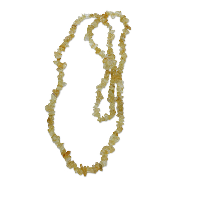 Brazil Artisan Crafted 33-Inch Beaded Citrine Necklace