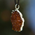 Drusy citrine pendant necklace, 'Dark Path of the Sun' - Dark Drusy Freeform Citrine Necklace with a Suede Cord (image 2b) thumbail
