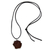 Drusy citrine pendant necklace, 'Dark Path of the Sun' - Dark Drusy Freeform Citrine Necklace with a Suede Cord (image 2e) thumbail