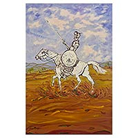„Don Quijote II“ – brasilianisches expressionistisches Gemälde der schönen Künste von Don Quijote